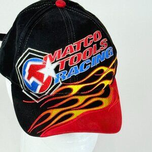 Matco Tools Racing Flame Design Sport Service Black Red Adjustable Baseball Cap